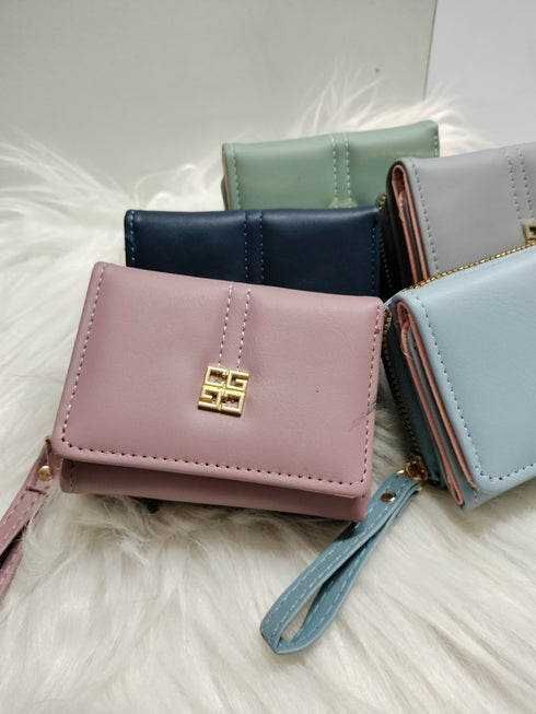 Three Folders Ladies Wallet with Side Chains